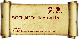Fábján Marinella névjegykártya